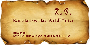 Kasztelovits Valéria névjegykártya